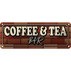 Blechschild 27x10 cm - Coffee & Tea Bar Kaffee Tee