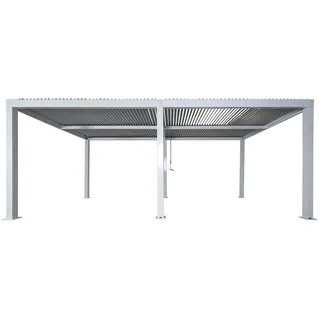 Mendler Gartenpavillon 3 x 6 m Grau/Weiß