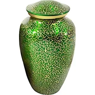 XXL Urne aus Metall - 3,5 Liter - Einzigartige Dekorationsurne für Menschliche und Tierasche - Grüne Farbe