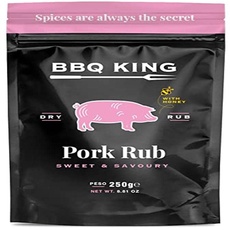 BBQ KING - Pork Rub Pack à 250 Gr, Dry Rub Bbq für Schwein Ideal für Barbecue und Grill, Cucina 100% Made in Italy Gewürzset, Gewürzmischung für Schweinefleisch, Lamm oder Gemüse