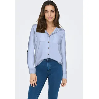 Only ONLYASMIN Hemdbluse Blau/Weiß XS
