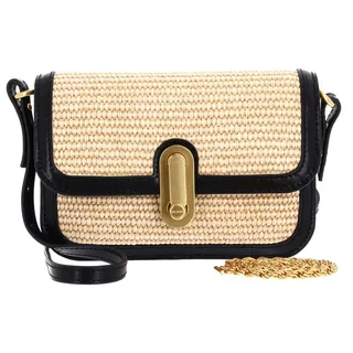 Ted Baker Umhängetasche Schultertasche KKassie Twist Lock Detail Raffia Crossbody Bag Black beige - Beige