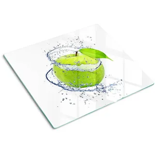 Tulup Glasplatte 60x52 cm Grüner Apfel , Glas , 60x0.4x52 cm , Küchen, Küchenelektrogeräte, Herde, Herdabdeckplatten
