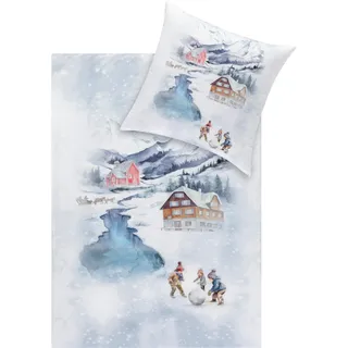 Estella Bettwäsche Mountain Lake Silber