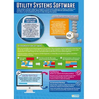 Utility Systems Software, Wissenschaftsposter, laminiertes Glanzpapier, 850 mm x 594 mm (A1), STEM-Poster für das Klassenzimmer, Bildungstabellen von Daydream Education