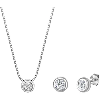 Firetti Schmuckset »Multipack Schmuck Geschenk Silber 925 Halskette Ohrstecker« (Set, 3 Stk. tlg.) mit Zirkonia (synth.), silberfarben