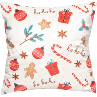Atmosphera Createur d ́interieur Weihnachtskissen Gingy 40/40 cm , Multicolor , Textil , 8x40 cm , Heimtextilien, Wohntextilien, Kissen, Zierkissen