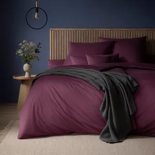 Estella Mako Jersey Bettwäsche 155x220 Takoma uni Melange mauve 6873-065 - Violett