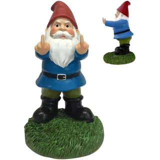 APLOS Gartenzwerg,Gartenzwerg Lustig Aus Harz, Freche Mittelfinger-Zwerge aus Harz, Outdoor-Skulptur Deko für Rasen, Terrasse & Balkon, Lustige Gartenfiguren & Einweihungs-Gartengeschenk
