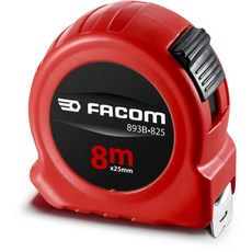 FACOM Maßband, 8 m x 25 mm, Rot, mit hochfester Nylonbeschichtung, 893B.825Pb