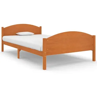 vidaXL Massivholzbett Honigbraun Kiefer 120x200 cm - Braun