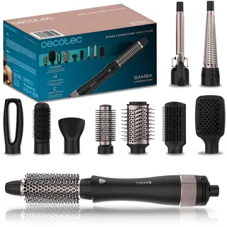 Cecotec Bamba CeramicCare 10in1 Styler, 1000W, 10 Austauschbare Köpfe, 3 Temperaturen und 2 Geschwindigkeiten, Keramikbeschichtung, Kaltluftfunktion, 360 °C drehbares Kabel