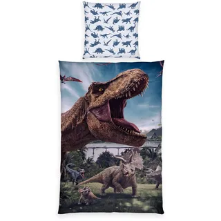 Herding Jurassic World, Bettwäsche Größe 80x80 + 135x200 cm,
