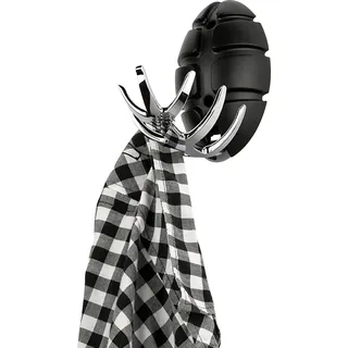 Garderobenhaken SPINDER DESIGN "BUG", schwarz, B:10cm H:15cm T:4,5cm, ABS-Kunststoff, Metall, Garderobenhalter, Garderobenhaken