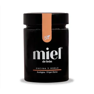 miel de leon Honig BIO. Reiner Bienenhonig. Bio-Steineichen- und Eichenhonig 450g Leon-Honig. 100% natürlicher und biologischer Bienenhonig. Holziger Geschmack – Intensives Aroma. Herkunft: Spanien.