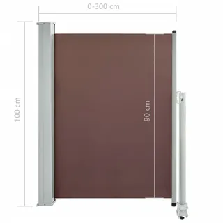 vidaXL Ausziehbare Seitenmarkise 100 x 300 cm braun 48340