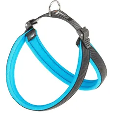 Ferplast Ergonomisches Hundegeschirr AGILA FLUO 5, ausgezeichnete Passform, doppelter Mikroregulations-Verschluss, weiche Polsterung, A = B 50 ÷ 58 cm 20 mm Blau