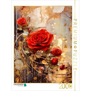 CALVENDO Puzzle Rote Rosen | 2000 Teile Lege-Größe 90x67cm Foto-Puzzle für glückliche Stunden