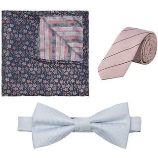 JACK & JONES Herren Jacrilo Summer Giftbox Set aus Krawatte und Fliege, Prism Pink/Detail:Tie-Hankie w. Flower AOP-Bowtie, ONE Size