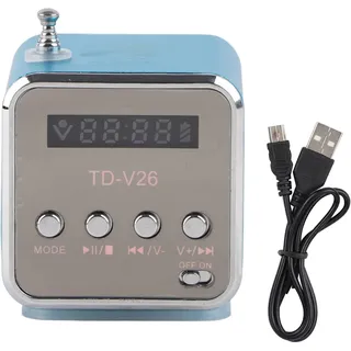 CCYLEZ -Lautsprecher, Musik-Player mit UKW-Radio, Eingebauter 600-mAh-Akku, Unterstützung für TF-Karte und U-Disk, Geeignet für Zuhause, Schlafsaal, Küche, Badezimmer(Blau)