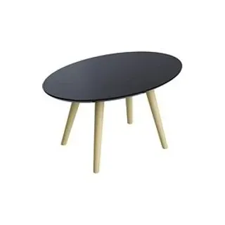 meet powered by PAPERFLOW SCANDI Beistelltisch oval MDF-Platte schwarz 65,0 x 40,0 x 35,0 cm, 1 St.