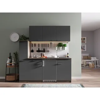 Respekta Küchenzeile 180 cm Grau-Eiche York Nachbildung