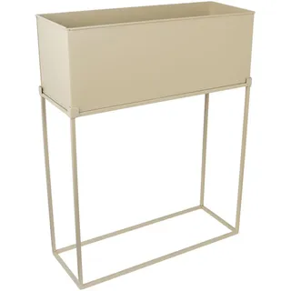 Loft42 Stehender Pflanzkübel Flora Beige , Metall , 55x70x20 cm , Dekoration, Blumen & Blumentöpfe, Übertöpfe