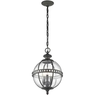 Licht-Erlebnisse Pendelleuchte Bonham Hängelampe Antik Glas Kugel Ø30,5cm IP44