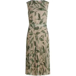 Chiffonkleid BETTY & CO "Chiffonkleid mit Plissee", Damen, Gr. 36, EURO, beige (nature, grün), Obermaterial: 100% Polyester PES., Kleider Chiffonkleid