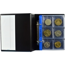 PELLER'S Sammelalbum, 120 Hüllen für Münzen oder Chips bis 48 mm Durchmesser, Ordner S mit 20 Blatt