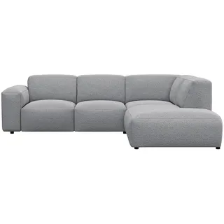 flexlux Eckcouch Polyester 2-Sitzer Grau
