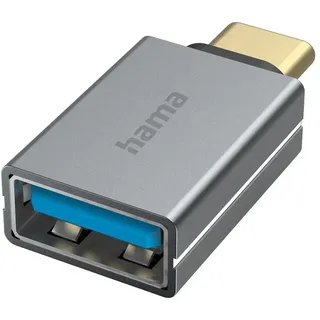 Hama 00200300 USB-C-Stecker - USB-Buchse, USB 3.2 Gen1, 5 Gbit/s, Alu