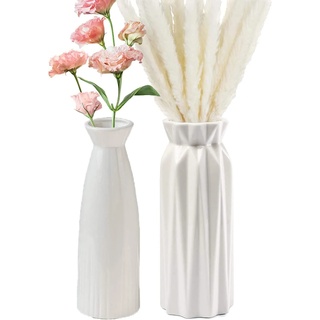 Vase Porzellan,Weiße Moderne Vase,Keramik Blumenvasen,Keramik Vasen,Keramik Blumenvasen,Vase Für Pampasgras,Vasen Weiß,Vasen Set,Keramik Vase für Blumen Deko Modern