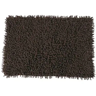 MSV Badmatte Chenille 60x40cm aus Baumwolle in braun, Mikrofaser, 60 x 40 x 15 cm