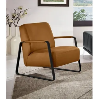 W.Schillig Cocktailsessel quadroo Velourgewebe 65 x 82 x 82 cm Gelb mit Kissen