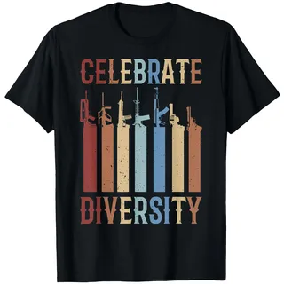 Feiern Sie Vielfalt Verschiedene Waffengeschenk | Geschenk für Waffenliebhaber T-Shirt, Herren, Schwarz, L
