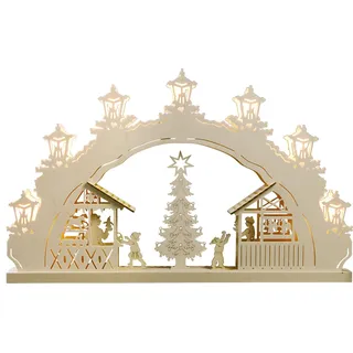 Schwibbogen Weihnachtsmarkt Länge ca 52cm NEU Motivleuchte Lichterbogen Erzgeb