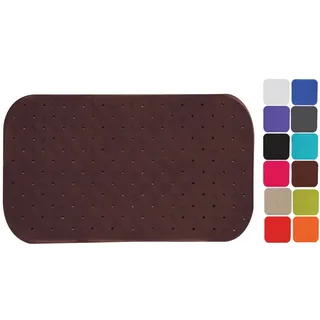 MSV Premium Duschmatte Badematte Badewannenmatte Badewanneneinlage antibakteriell rutschfest mit Saugnäpfen-Braun-duftet nach Rosen-ca. 36 x 65 cm-waschbar bei 60° Grad, Gummi, Brown, Unique