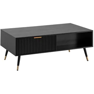 Mid.you Couchtisch , Schwarz , Holzwerkstoff , 2 Schublade(n) Schubladen , rechteckig , konisch , 60x43x110 cm , Wohnzimmer, Wohnzimmertische, Couchtische, Couchtische eckig