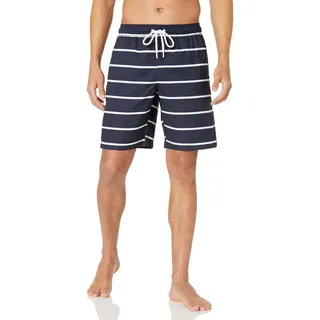 Amazon Essentials Herren-Badehose, schnelltrocknend, 22,9 cm, Marineblau gestreift, Größe XXL