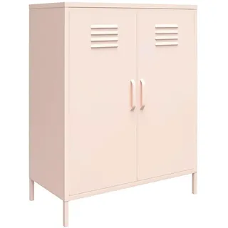 Mid.you Highboard , Pink , Metall , 2 Fächer , 80x101.5x40 cm , stehend , Kleinmöbel, Kommoden, Highboards
