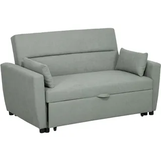 Homcom Schlafsofa, 2-Sitzer Sofa mit Schlaffunktion, Verstellbare Rückenlehne, Couch mit Kissen, Samtoptik, Schlafcouch für Wohnzimmer, Sofas & Couches, Schlafsofas