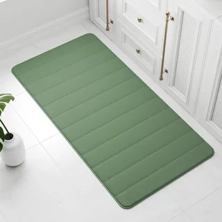 wyewye Memory Foam Badematte 60 x 120 cm Dunkelgrün – Ultraweiche, rutschfeste, super saugfähige Badezimmermatte