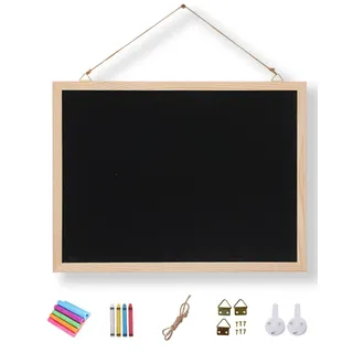 HUVZOR 1 Stück Kreidetafel(Holzrahmen), mit 1 Wischtuch, 30 x 20 cm, Kreidetafel Kinder, Klein Schiefertafel Aufhängen, für Kinder, Restaurants, Schulen, Partys