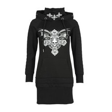 Gothicana by EMP Gothicana X Anne Stokes Hoody Dress Kurzes Kleid schwarz, Uni, XL
