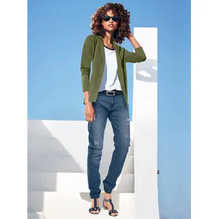 Jerseyblazer "Jersey-Blazer", Damen, Gr. 34, grün (oliv), 100% Baumwolle, LINEA TESINI BY HEINE, Blazer Jerseyblazer