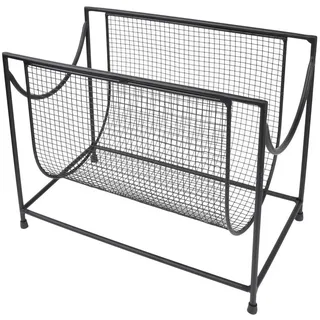 Loft42 Zeitschriftenfach Steve Schwarz , Metall , 22x30x37 cm , Wohnzimmer, Kleinmöbel, Zeitungsständer