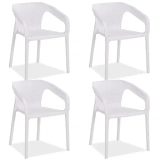 Homestyle4u Gartenstuhl 55 x 54 x 75 cm weiß 4 St.