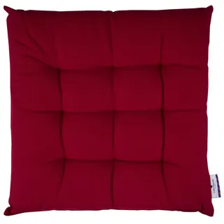 Tom Tailor Sitzkissen MIT 9 Punkt-Steppung Dove , Dunkelrot , Textil , 40x5x40 cm , Oeko-Tex® Standard 100 , Heimtextilien, Wohntextilien, Sitzkissen