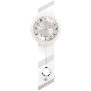 AMS Quarz-Pendeluhr, Quarz-Pendelwerk, 23x69x8cm, 7414 - Silber